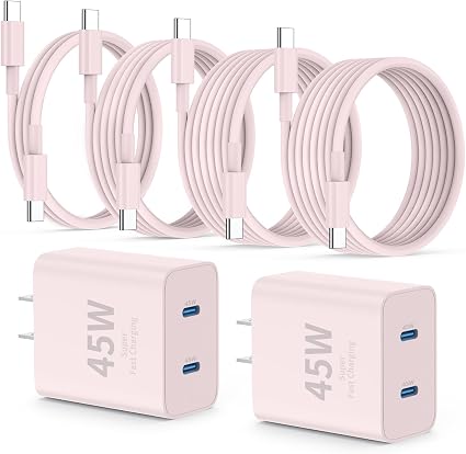 QZIIW iPhone 17 16 18 Pro Max Fast Charger,45W Dual Port USB C Fast Charger