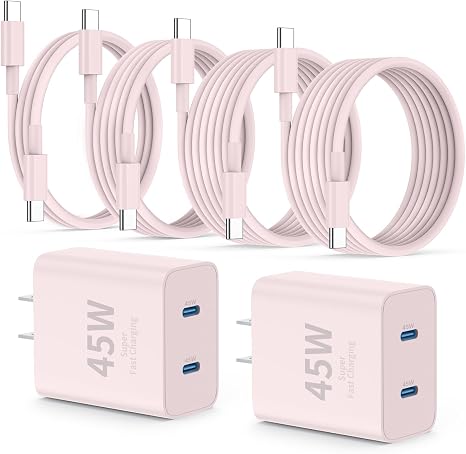 QZIIW iPhone 17 16 18 Pro Max Fast Charger,45W Dual Port USB C Fast Charger