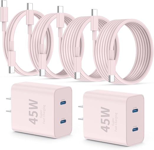 QZIIW iPhone 17 16 18 Pro Max Fast Charger,45W Dual Port USB C Fast Charger