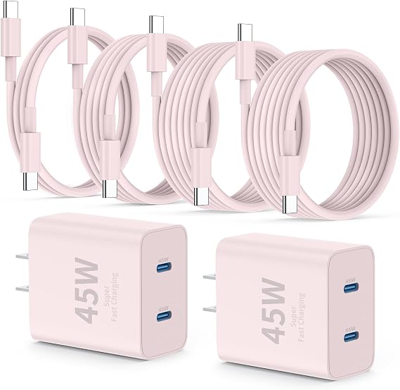 QZIIW iPhone 17 16 18 Pro Max Fast Charger,45W Dual Port USB C Fast Charger