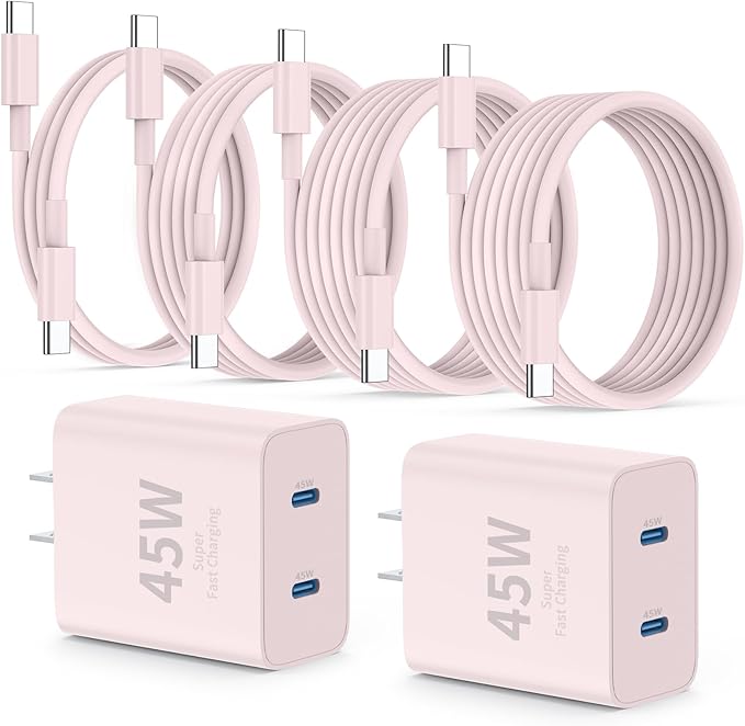 QZIIW iPhone 17 16 18 Pro Max Fast Charger,45W Dual Port USB C Fast Charger