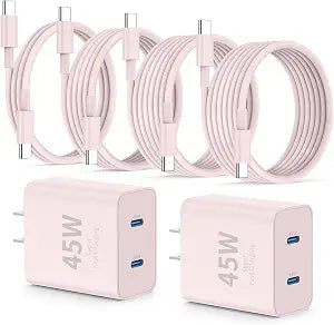 QZIIW iPhone 17 16 18 Pro Max Fast Charger,45W Dual Port USB C Fast Charger