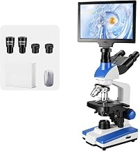 Lab Compound Trinocular Microscopes 40X-2500X Magnification with10 inch LCD,6MP Electronic Eyepiece, 0.5X CTV High Definition Adapter,Two-Layer Mechanical Stage,10X 25X Eyepiece - Image 1
