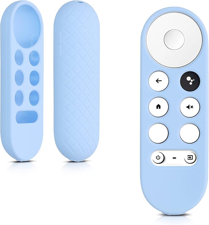 kwmobile Case Compatible with Google Chromecast 2020 4K / Chromecast 2022 HD Case - Soft Silicone Cover for Remote Control - Light Blue