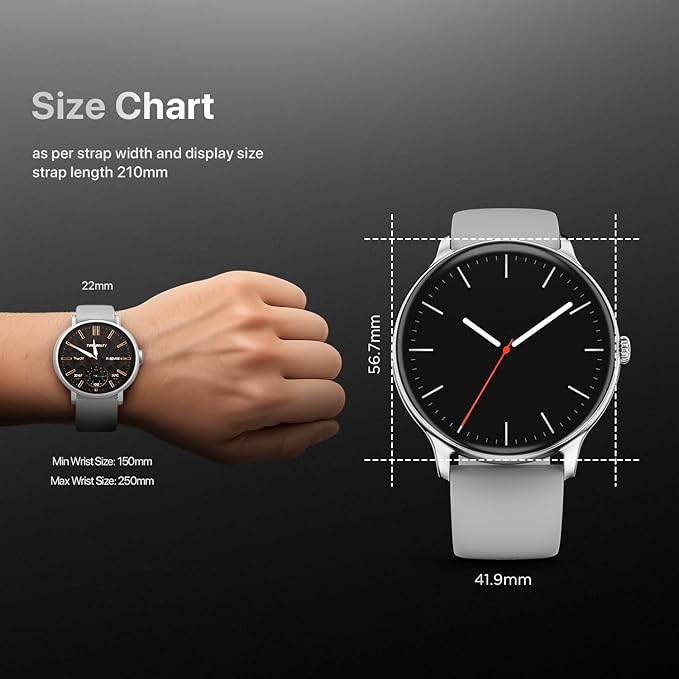 Fire-Boltt Phoenix Pro 35.3mm (1.39 inch) Bluetooth Calling Smart Watch, AI Voice Assistant, Metal Body with 120+ Sports Modes, SpO2, Heart Rate Monitoring. (Silver Grey)