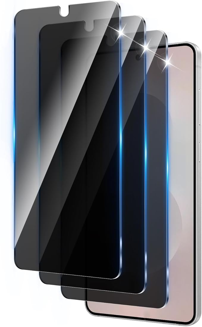 3 Pack Privacy Screen Protector Designed for Samsung Galaxy S25 Edge,Full Coverage Anti-Spy Tempered Glass Film,9H Hardness,Anti-Fingerprint,Bubble Free,Easy to Install