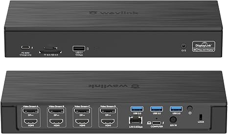 WAVLINK DisplayLink Laptop Docking Station Quad Monitor 4K@60Hz for MacBook - Image 5