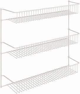 ClosetMaid 3-Tier Hanging Wall Mounted Metal Rack for Spices, Shelf Storage, Pantry Organization, Laundry, Kitchen, Bathroom, White, 8022
