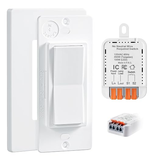 SURAIELEC 3-Way Wireless Light Switch Receiver Kit, No Neutral Wire Needed