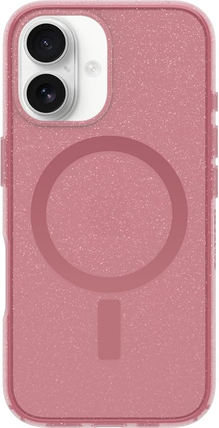 OtterBox iPhone 16 (Only) - Bundle: Symmetry+ Clear Series Case - Thimbleberry (Pink) - Premium Glass Screen Protector - Snaps to MagSafe - Ultra-Sleek - Raised Edges Protect Camera & Screen