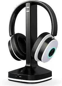 Earbay Wireless Headphones for TV, TV Headphones, Bluetooth Headphone with Transmitter & Charging Base, No Delay Over Ear Headset for Seniors, 3 Audio Modes, Ideal Gifts for Parents, Black & White