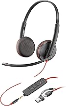 Poly Blackwire 3225 Wired Headset (Plantronics) - Noise-Canceling Mic – Stereo Design - Connect to PC/Mac/Mobile via USB-C, USB-A, or 3.5mm - Works w/Teams, Zoom - Amazon Exclusive - Image 1