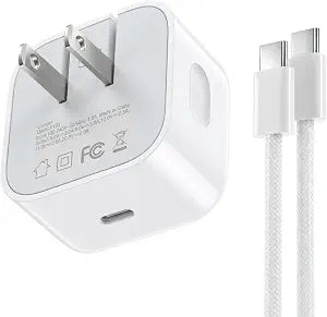 40W USB C Fast Charger, Flat Foldable Wall Charger for iPhone 17/16/15
