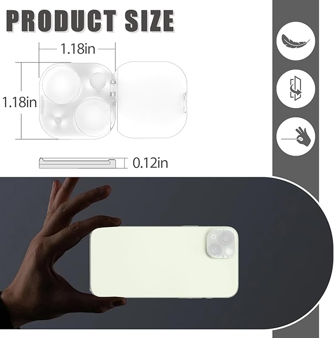 Camera Lens Cover Compatible for iPhone 14/14 Plus/15/15Plus,Camera Lens Protector to Protect Privacy and Security,Strong Adhesive -2 Pack-Clear