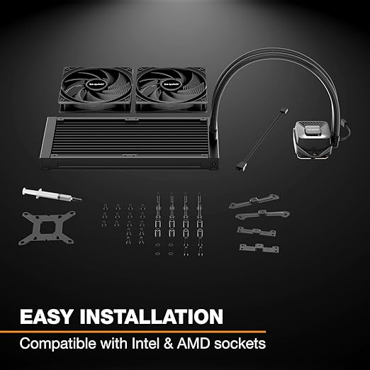 be quiet! Pure Loop 3 280mm All-in-One Water Cooling for Overclocked AMD/Intel Systems, 2X Pure Wings 3 140mm PWM High-Speed Fans, High Static Pressure, Whisper-Quiet PWM Pump