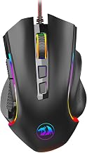 Redragon M602 Gaming Mouse, Ergonomic RGB Gaming Mouse Wired with 7200 Adjustable DPI, 9 Programmable Buttons, Professional Software for Gamer Office [Black] - Image 1