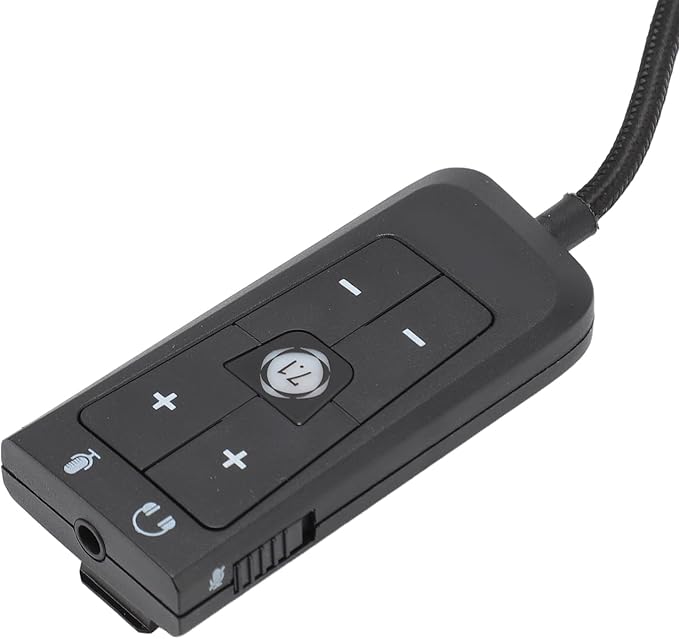 USB to 3.5mm Jack Audio Adapter, External USB Sound Card with Volume Control, Virtual 7.1 Surround Sound, USB Adapter for HyperX Cloud II Gaming Headset, Compatible with PC