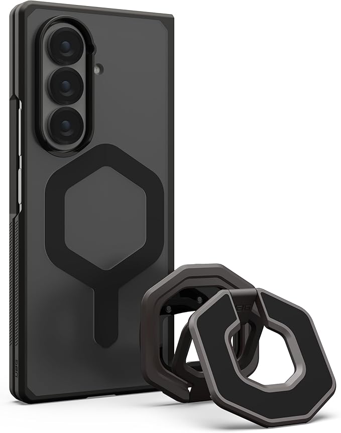 URBAN ARMOR GEAR UAG Designed for Samsung Galaxy Z Fold 7 Movue Case Bundle with Mag2 Magnetic Ring Stand, Ash