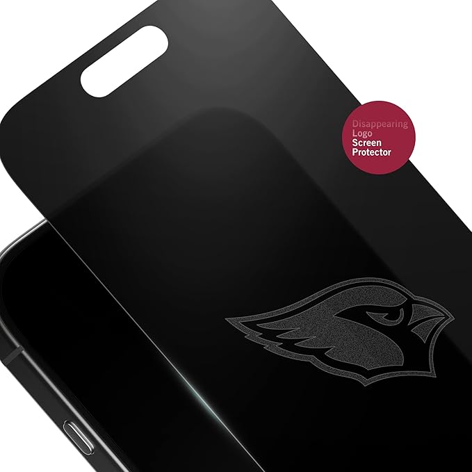NFL Arizona Cardinals Privacy Screen Protector for iPhone 14 Pro with Disappearing Logo - Scratch-Resistant and Easy-to-Install Screen Protectors (Includes Installation Tray)