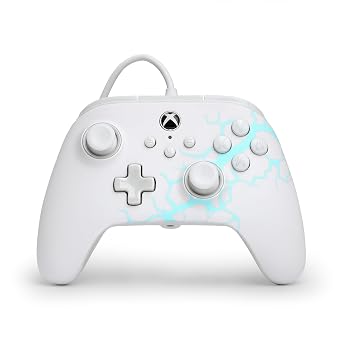 PowerA Advantage Wired Controller for Xbox Series X|S - Arctic Ice, gamepad, hall effect thumbsticks, gaming controller, USB-C, Works with Xbox One, Officially Licensed