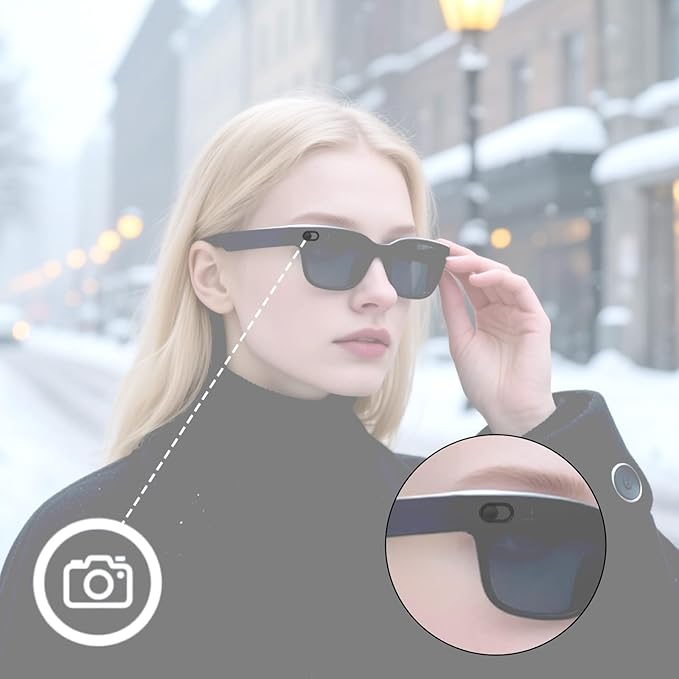 3pcs Sliding Smart Glasses Camera Privacy Covers, Led Light Privacy Cover with Light Blocking Stickers Compatible with Skyler/Headliner Smart Glasses