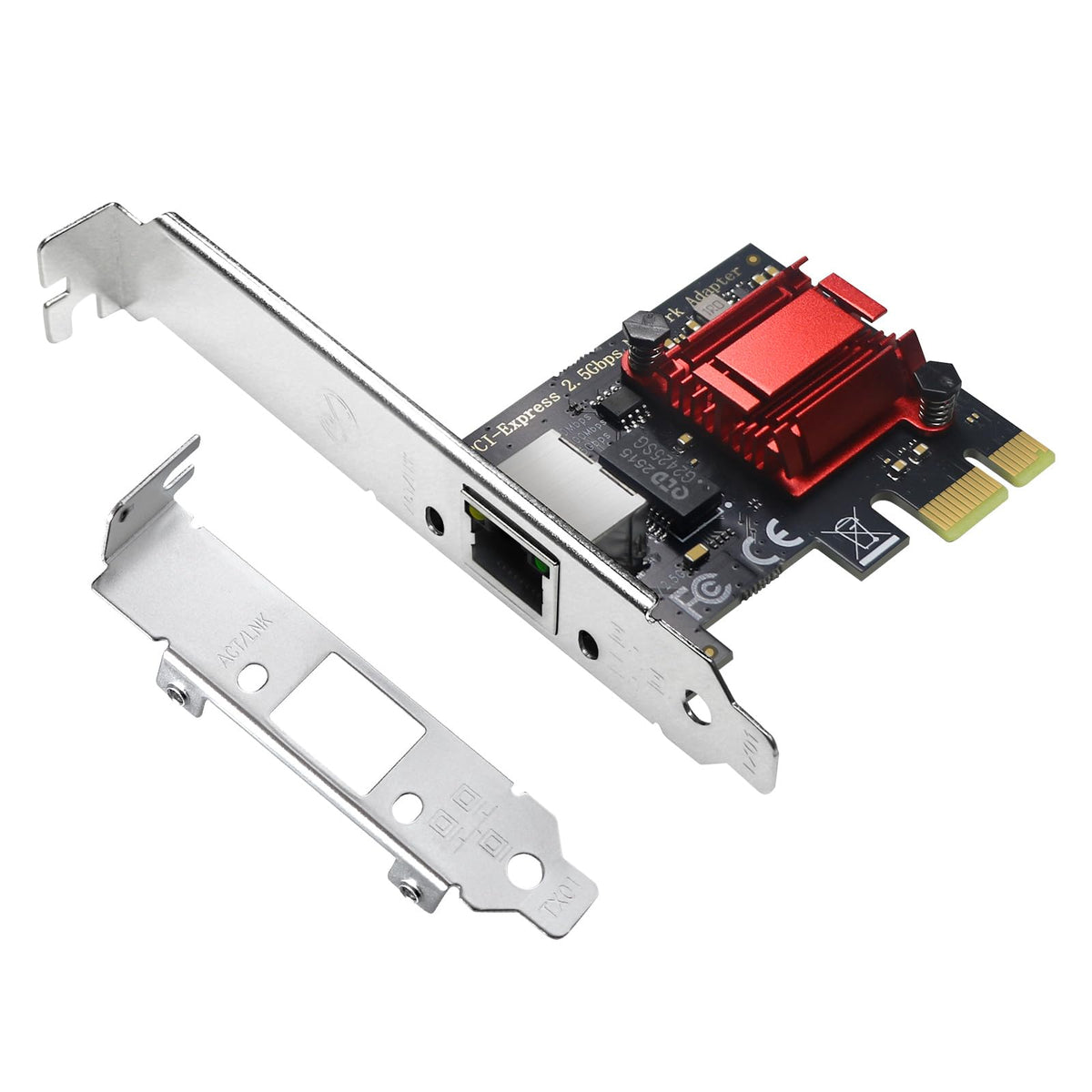 2.5GB PCIe Network Card, 2.5G NIC with RTL8125B Chip, 2.5GBase-T Internal Computer Networking Card, 2500/1000/100Mbps Ethernet Adapter, RJ45 LAN Controller Supports Windows 7/8/10/11/Linux/MAC