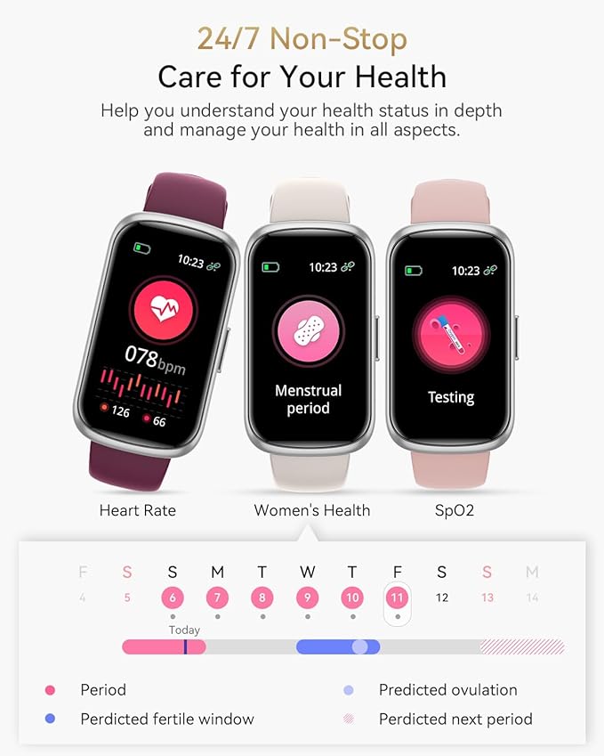 Fitness Tracker Watch, Smart Watches for Women/Men with Sport Activity Tracker, Fitness Watch with Heart Rate, Blood Oxygen Monitor and Sleep Tracker, IP68 Android Smart Watch with 4 Straps, Gift