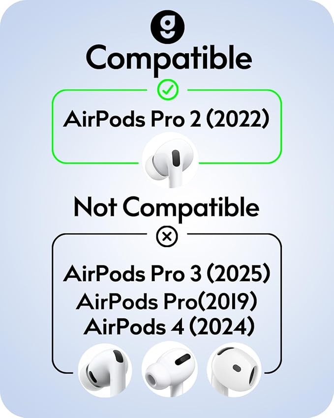 Gcioii 3 Pairs for AirPods Pro 2 Ear Hooks Covers [Added Storage Pouch] Anti-Slip Accessories Compatible with Apple AirPods Pro 2nd Generation (White)