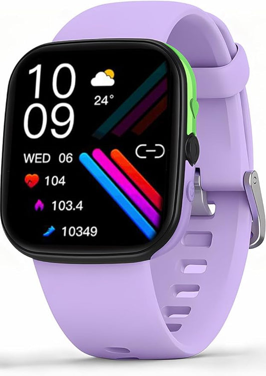 Smart Watch with Bluetooth Calls 1.83 inch Health Fitness Tracker Heart Rate Blood Pressure SpO2 Sleep Monitor 100 Plus Sports Modes IP68 Waterproof for Men Women Purple