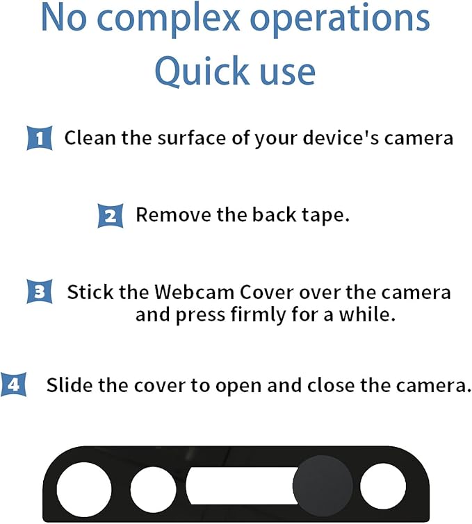 Phone Camera & Webcam Cover - Compatible with iPhone X/XS/XR/XS Max/11/11 Pro/11 Pro Max/12/12 Mini/12 Pro/12 Pro Max - Privacy Protection, Facial ID Compatible - Black