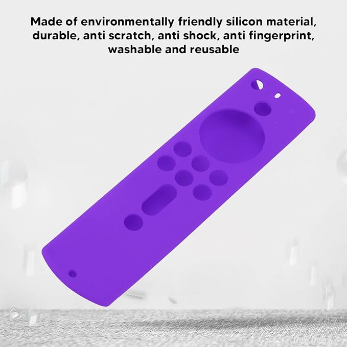 Fire Stick 4K 2018 Remote Cover Case for Alexa Voice Remote, Fire TV Shockproof Protective Silicone Case with Lanyard(Purple)
