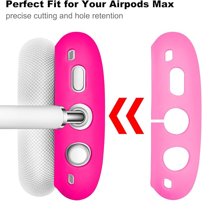 Case for Airpods Max Headphones,Ear Pad Case Cover/Ear Cups Cover/Headband Co ver for AirPods Max(USB-C/Lightning)(2024/2020),Silicone for Apple Airpod Max, Accessories Cases(Rose Pink)