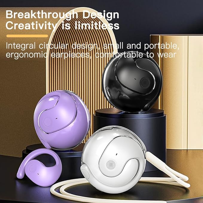 sunshot Ows Open Ear Buds Headphones Bluetooth 5.4,Bone Conducting Air Bone Conduction Headphones, 16mm Drivers,40H Playtime,Open Ear Earbuds IPX5 Waterproof and Noise Reducing Touch (Purple)