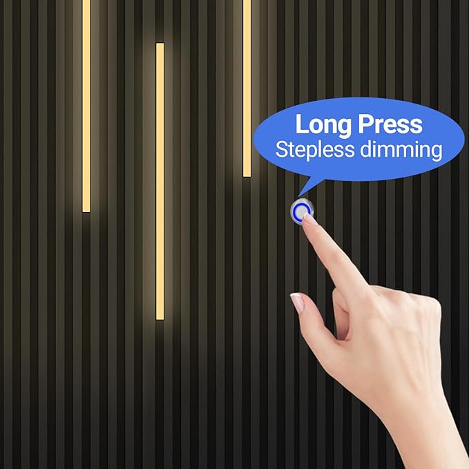 HAMRVL Black LED Recessed Lighting Kit - 6 Pcs DC12V White LED Light with Smart Switch,Adapter,3000k Self-Adhesive Wall Panel Lights for Wood Slat Wall Panels, Headboards,Stairs,Under Cabinet Lighting