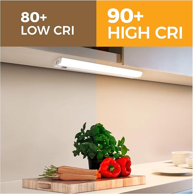 Hizashi LED Under Cabinet Lights Hardwired Only, 12W 850lm Direct Wire Under Cabinet Lighting, Dimmable, CRI＞90, ETL & Energy Star Certificated, 24inch, Warm White 3000K, Pack of 2
