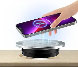 Desk Wireless Charger - JE Make IT Simple 15W Max Invisible Desktop Grommet Power Fast Wireless Charging Pad Furniture Desk Nightstand Station for iPhone 16/15/14/13/12, Samsung and Qi-enabled Devices