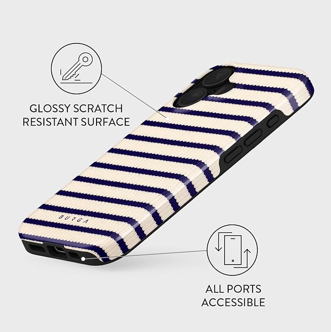 BURGA Phone Case for iPhone 16 - Cute, Trendy, Aesthetic, Pattern Phone Cover, Hard Shell Protection - fits Apple iPhone 16 Case for Women and Men