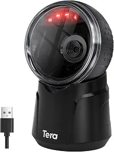 Tera Barcode Scanner Desktop Omnidirectional: 2D USB Adjustable Head 9000