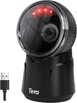 Tera Barcode Scanner Desktop Omnidirectional: 2D USB Adjustable Head 9000