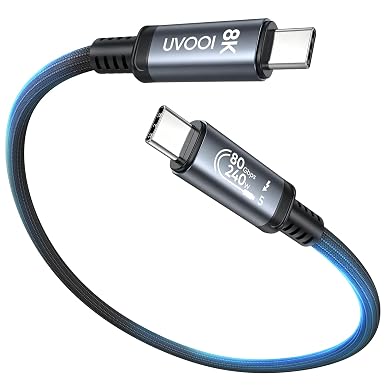 80Gbps USB4 Cable for Thunderbolt 5 1FT, Thunderbolt 4/USB 4 (80Gb,8K,240W)