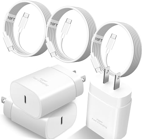Samsung Super Fast Charger,25W Samsung Charger Fast Charging Block,3Pack Quick Type C Android Phone Charger 10FT Extra Long USB C Charging Cord for SamsungGalaxy S26+/S26 Ultra/S25+/S24/S23/S22 FE/S21 - Image 5