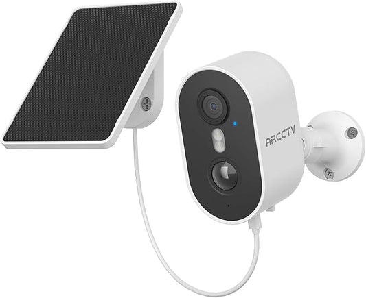 Security Camera Wireless Outdoor, 4MP Recharge Battery Powered WiFi Camera with Solar Panel, Motion Detection, Color Night Vision, 2-Way-Audio, 2.4G/5G Dual Band WiFi