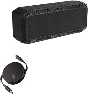 BoxWave Cable Compatible with Raycon Impact Speaker - PD miniSync (240W), Retractable PD 240W Portable USB Type-C Cable - Jet Black