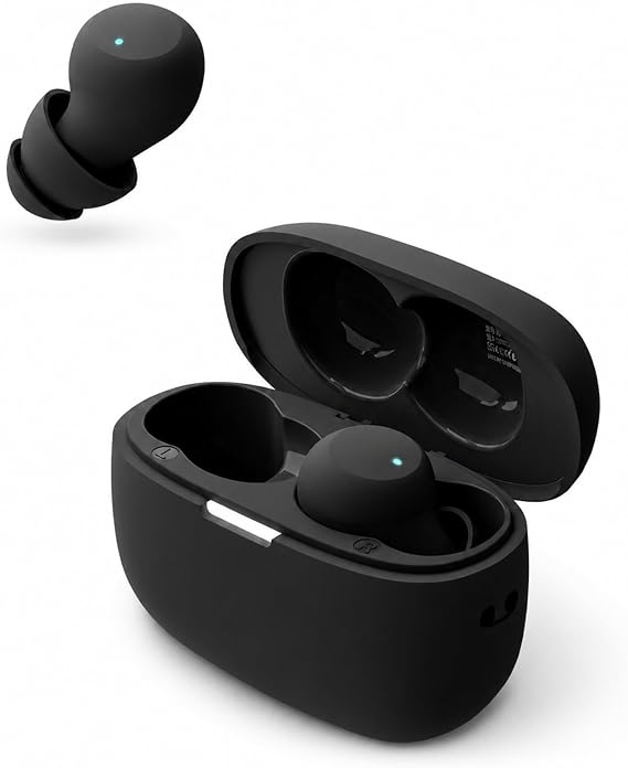 ANC Sleep Earbuds for Side Sleepers, Mini Invisible Noise Cancelling Wireless Earbuds with Double-Layer Silicone Tips, Sleep Mode Headphones for Sleeping, Snoring, Travel（Black）