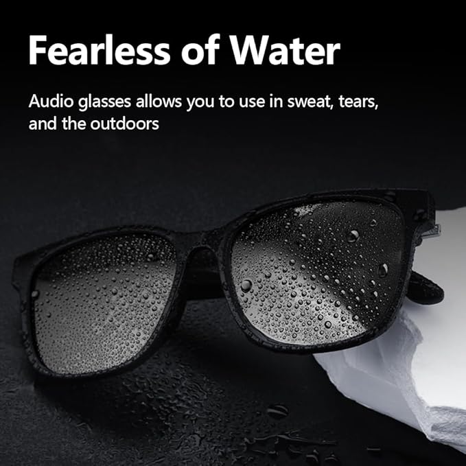 Bluetooth Audio Smart Sunglasses with Speakers, UV400 Protection Blue Light Blocking Glasses for Men Women