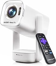 Aurzen Roku TV D1R air USB-C Powered Smart Portable Outdoor Projector White - Image 1