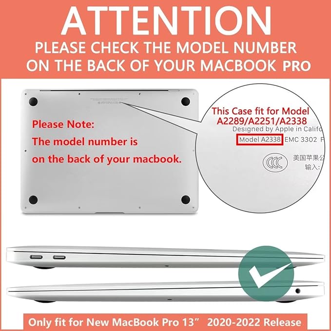 CISSOOK for MacBook Pro 13 Inch Case 2023 2022-2020 Release, Green Hard Shell Case with Keyboard Cover +Screen Protector for MacBook Pro 13 A2338 M2 M1 A2251 A2289 Model with Touch Bar -Clear Green