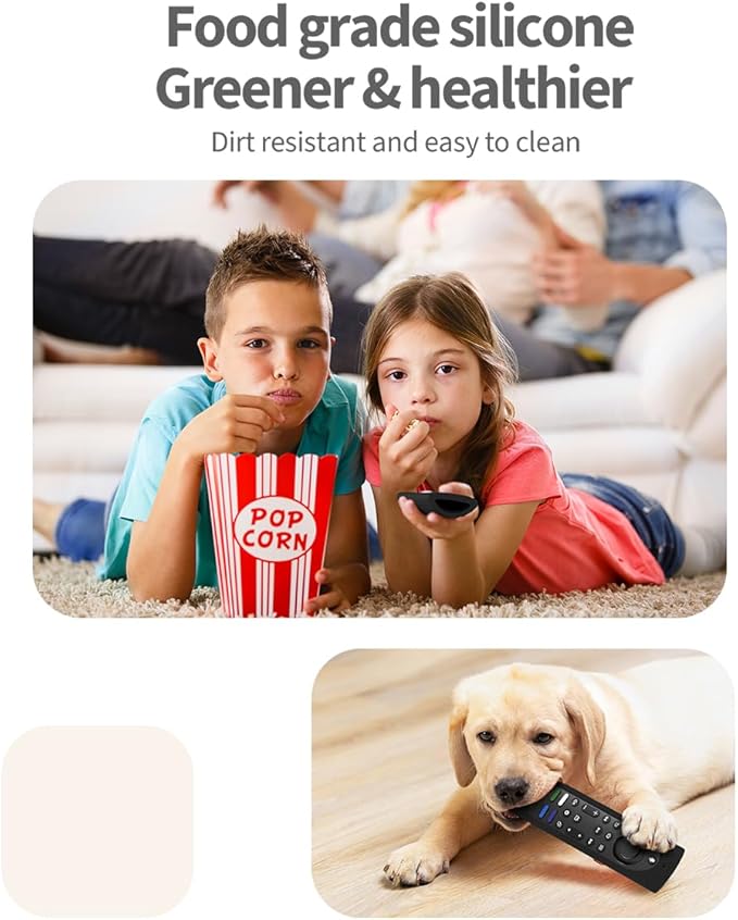 6.4 Inch Silicone Cover Compatible with Fire TV Stick 4K Max 2nd gen 2023 Remote Control,Silicone Case for Toshiba/Insignia Smart TV Remote,Anti-Slip Sleeve Cover with Lanyard(Black)