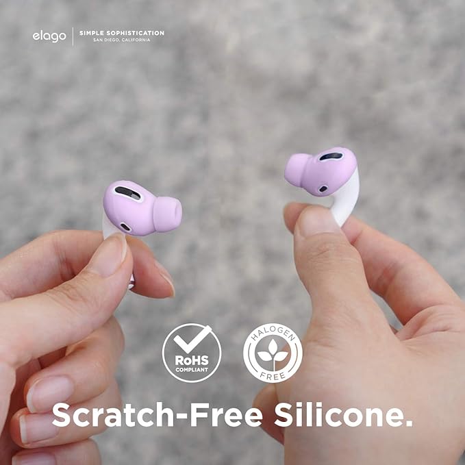 elago [6 Pairs] AirPods Pro Ear Tips with Integrated Earbuds Cover Designed for Apple AirPods Pro, Fit in The Case, Anti-Slip, [3 Sizes: Large + Medium + Small] [US Patent Registered] (Lavender)