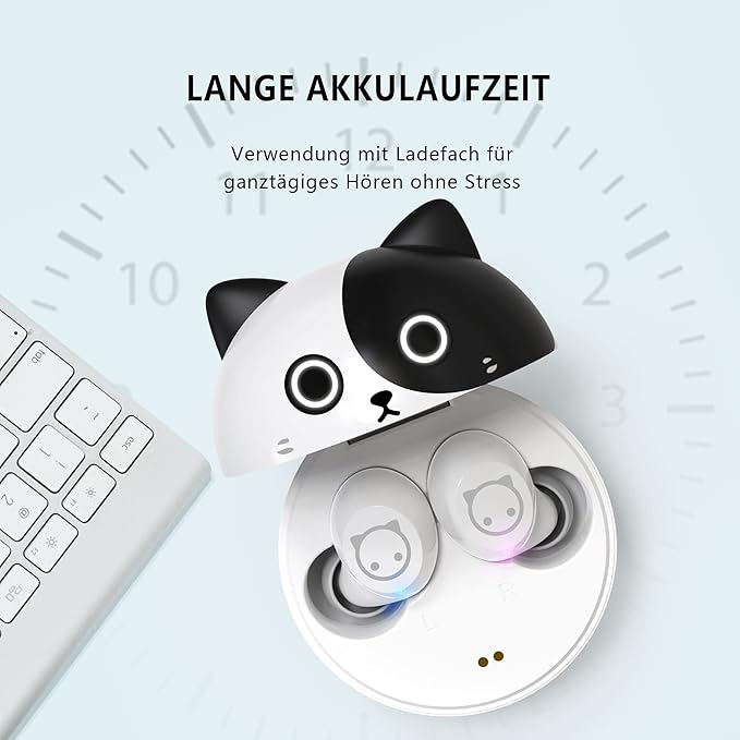 Kids Wireless Earbuds, Bluetooth 5.1 Headphones with Charging Case IPX5 Waterproof Touch Control Clear Stereo Ear Buds Built-in Mic, 36hrs Playtime Auto Pairing Earphones for Kids Women.